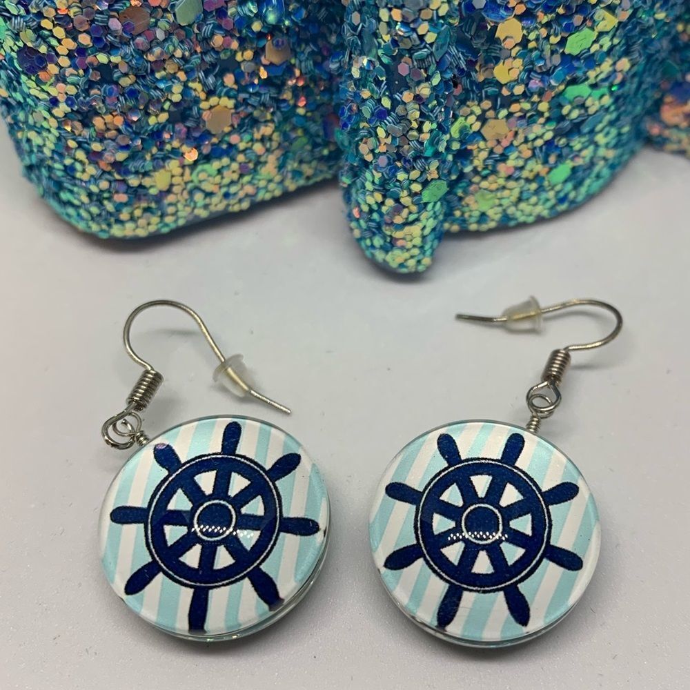 (P1) Glass Nautical Earrings
